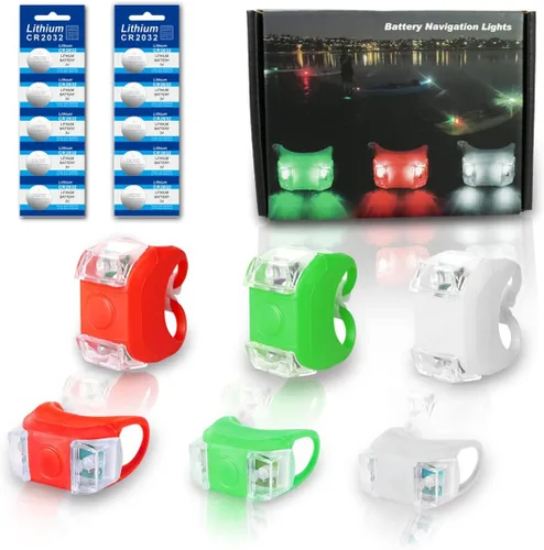 Miniatura 10 de Kayak Lights for Night Kayaking, Battery Operated Red and Green Navigation Lights for Dinghy, Canoe, Jetski