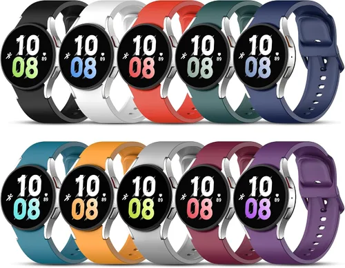 Miniatura 10 de Paquete de 10 correas sin huecos compatibles con Samsung Galaxy Watch 7/FE/ 6/5/4 de 1.575 in y 1.732 in, Galaxy Watch 5 Pro de 1.772 pulgadas