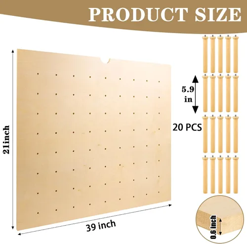 Miniatura 2 de Organizador de cajones de tablero de clavijas (39 x 21 pulgadas) para cajones, tablero de clavijas, organizador de cajones de cocina, divisor