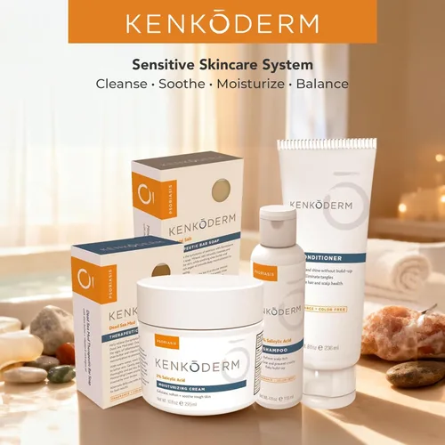 Miniatura 9 de Kenkoderm Acondicionador para cabello y piel sensibles con 3 por ciento de ácido salicílico, hidratante profundo anticaspa para alivio de picazón
