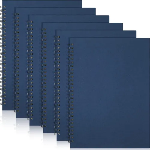 Miniatura 9 de Epakh Paquete de 6 cuadernos en espiral B5 a rayas, 70 hojas, 140 páginas, cuaderno encuadernado con alambre de 10.5 x 7.3 pulgadas, tapa dura, bloc