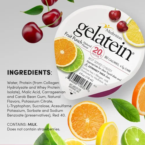 Miniatura 3 de Ponche de frutas de gelateína: 0.71 oz de proteína. Sin azúcar. Ideal para dietas líquidas claras, dificultades para tragar, bariátrica, diálisis