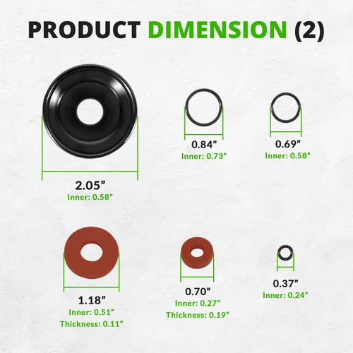 Miniatura 7 de Repuesto para kit de reparación de piezas de goma Wilkins RK1-375R, apto para modelos de 1 pulgada 375 375ST 375XL, incluye lubricante