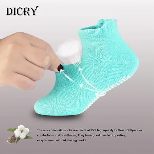 Miniatura 5 de Dicry - Calcetines antideslizantes de tobillo para niños pequeños, con agarre antideslizante para bebés, niños y niñas