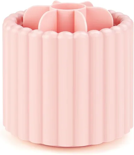 yuntop Paquete de 1 organizador de brochas de maquillaje giratorio de 360°, soporte para brochas de maquillaje de 7 ranuras para tocador, tocador,