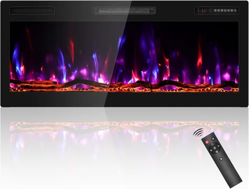 Miniatura 17 de Zionheat - Chimenea eléctrica ultrafina de 36 pulgadas para sala de estar, chimenea independiente/insertos/montado en la pared con control remoto