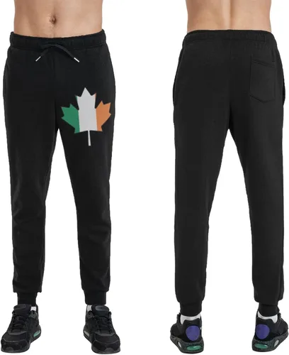 Miniatura 6 de Irish Flag Canada Maple Leaf Men's Casual Yoga Sweatpants Workout Athletic Elastic Waist Pants Outdoor Jogger Pants Black