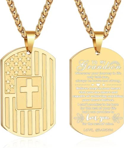 Miniatura 37 de Zocomi Rellenos de Media Navideña Regalo de Navidad - Para Mi Hijo Papá Hermano Marido Nieto Abuelo Novio Hombre Etiqueta de Perro Cruz Collar
