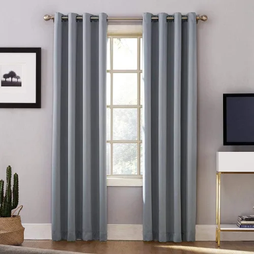Miniatura 52 de Sun Zero Nordic - Juego de 2 paneles de cortinas con ojales de grado teatral extremo 100% opacas, 104" x 96" (2* 52" x 96"), cortinas opacas blanco