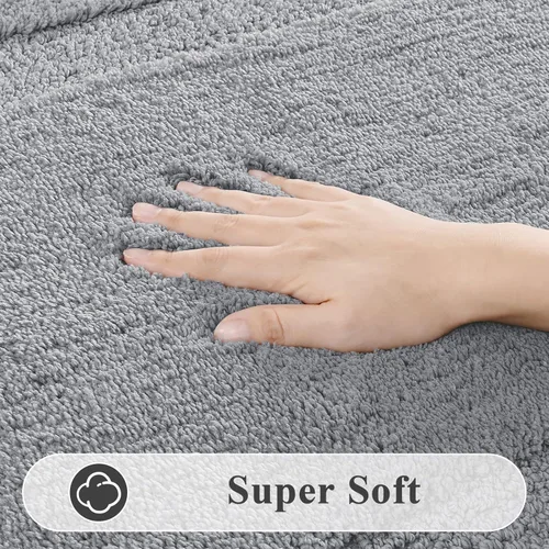 Miniatura 4 de SHACOS Alfombras de baño súper suaves y esponjosas de 24"x36" antideslizantes, lavables, alfombras de baño absorbentes, alfombras para suelo de Gris