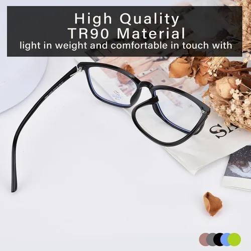 Miniatura 3 de FONHCOO Gafas de bloqueo de luz azul para mujeres y hombres, TR90, marco de moda, gafas de luz azul para computadora Negro