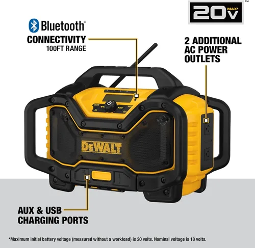 Miniatura 2 de DEWALT Radio Bluetooth MAX de 20 V, rango de 100 pies, portátil para lugares de trabajo (DCR025)
