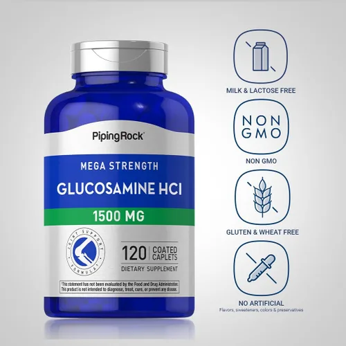 Miniatura 3 de Piping Rock Glucosamina HCL 1500mg 120 comprimidos Mega fuerza Suplemento sin OMG y sin gluten