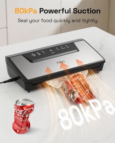 Miniatura 2 de HBN Sellador al vacío para máquina selladora al vacío de alimentos, sellador de alimentos de acero inoxidable SUS, cortador integrado