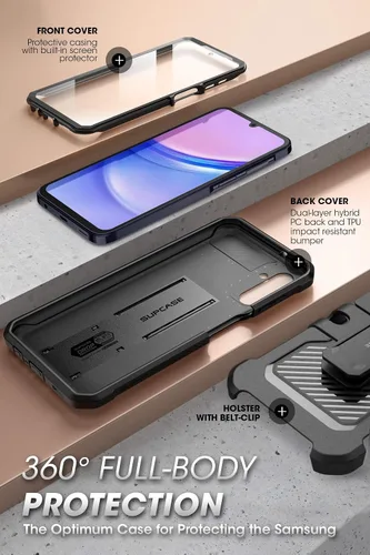 Miniatura 4 de SUPCASE Funda para Samsung Galaxy A16 con protector de pantalla (Unicorn Beetle Pro), [soporte integrado y clip para cinturón]