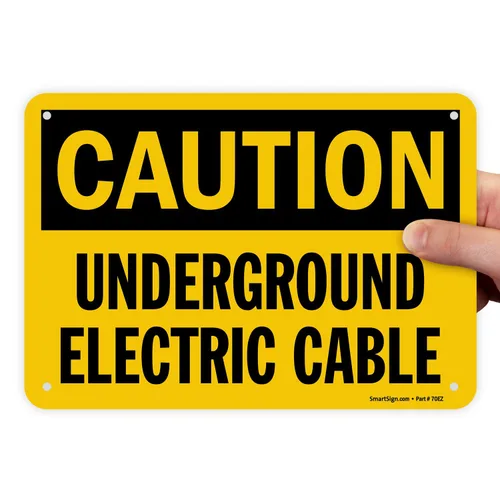Miniatura 3 de SmartSign Letrero "Precaución - Cable eléctrico subterráneo" 10" x 14" Aluminio reflectante 3M
