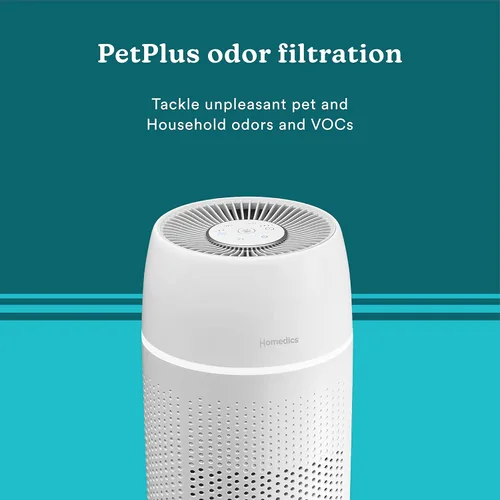 Miniatura 6 de Homedics Purificador de aire 5 en 1 PetPlus UV-C - Filtro HEPA de 360 grados para 266 pies cuadrados, purificadores de aire para mascotas