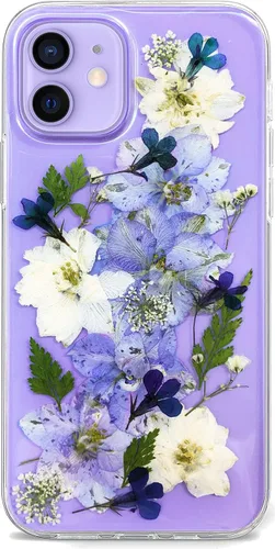 Miniatura 32 de Abbery - Funda diseñada para iPhone 12/12 Pro con purpurina, transparente y linda con diseño de mariposa, correa para la muñeca, brillante