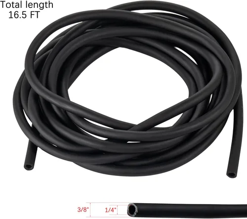 Miniatura 2 de Tubo de goma de látex natural ID de 1/4 pulgada, 3/8 pulgadas de diámetro exterior, 16.5 pies de longitud para catapulta de tirachinas manguera Negro