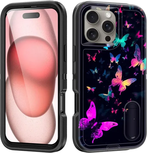 Miniatura 164 de Funda para iPhone Air con soporte integrado, a prueba de golpes, polvo y caídas, 3 capas, grado militar, funda protectora para iPhone Air de 6.5