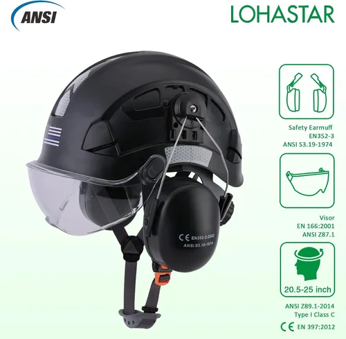 Miniatura 3 de Safety Helmet Hard Hat with Visor and Hearing Protection Vented ANSI Z89.1 Approved Work Helmet for Forestry Chainsaw Arborist Logging Helmet
