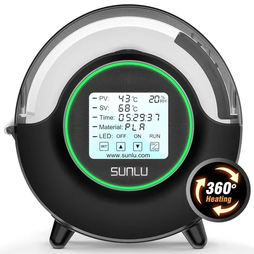 SUNLU Caja secadora oficial de filamentos S2, temperatura máxima de 70℃, ventilador de circulación incorporado, caja de almacenamiento de filamentos