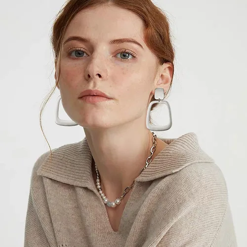 Miniatura 3 de Juego de 2 a 3 pares de aretes de gota de clip, aretes de oro mate, aretes de declaración de joyería para mujer