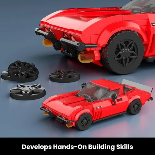 Miniatura 3 de Mould King Super Sports - Juego de construcción de autos deportivos con vitrina, 332 piezas de juguete de construcción para niños y adultos, kit