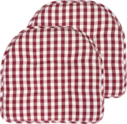 Miniatura 8 de Sweet Home Collection - Cojín de espuma viscoelástica para silla con capitoné, antideslizante, parte trasera de goma, en forma de U, 17 x 16 Piel
