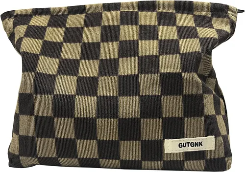 Miniatura 10 de Bolsa de maquillaje para mujeres, bolsa de cosméticos de pana con diseño estético, bolsa de mano para damas, estuche para lápices para niñas, lindo