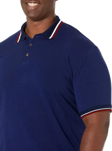 Miniatura 3 de MLANM Men's Polo Regular-Fit Quick-Dry Golf Striped Short Sleeve Collared T-Shirts