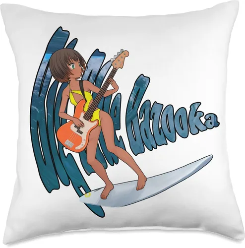 Miniatura 4 de Big Blue Bazooka Surfer Girl - Almohada (16 x 16 pulgadas), multicolor