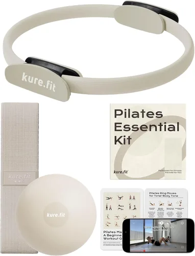 Kit de pilates para mujer - Juego de equipo de pilates para el hogar con anillo, pelota y bandas de resistencia | Kit de pilates con accesorios en
