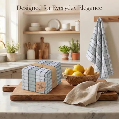 Miniatura 128 de Urban Villa Toallas de cocina 100% algodón para cocina (juego de 6) 20"x30" toallas de cocina altamente absorbentes, juego de ropa de cocina