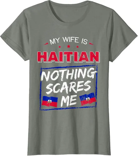 Miniatura 13 de My Wife Is Haitian Republic of Haiti Heritage Roots - Camiseta con bandera, Negro, S
