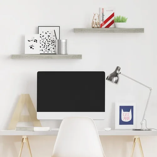 Miniatura 9 de Ballucci Estantes flotantes, juego de 2 estantes de pared de madera de 24 pulgadas, con soportes invisibles para baño, sala de estar, dormitorio