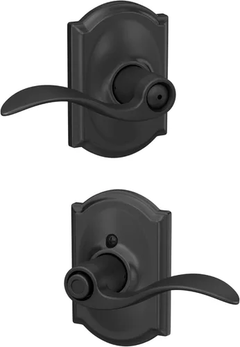 Miniatura 145 de SCHLAGE - Manija de puerta Accent con cerradura de paso libre para pasillo y armario en bronce antiguo - F10 ACC 716 Bronce Envejecido