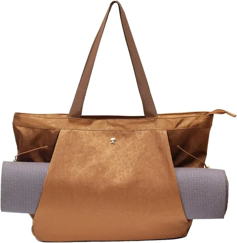 Miniatura 21 de ESVAN Bolsa de yoga para mujer, bolsas de hombro con cordón para oficina, entrenamiento, viajes, transporte, pilates, gimnasio y playa Púrpura