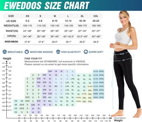 Miniatura 6 de Ewedoos - Leggings con bolsillos para mujer, de talle alto, pantalones de yoga, pantalones de entrenamiento, con levantamiento de glúteos