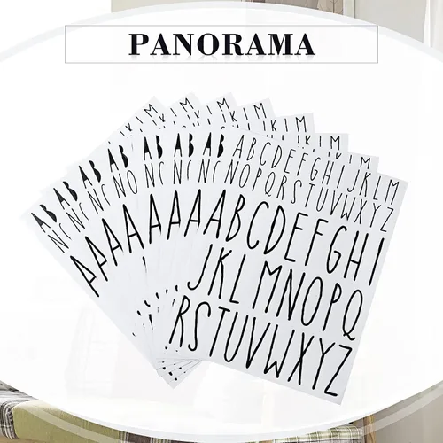 Miniatura 3 de 416 piezas de 8 hojas de calcomanías de vinilo para el regreso a clases, autoadhesivas, alfabeto ABC, letras para pizarra blanca, buzón, ventana