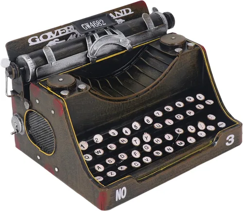 Modelo de máquina de escribir retro, hecha a mano, elegante, decorativa, vintage, accesorio para máquina de escribir, decoración de máquina de