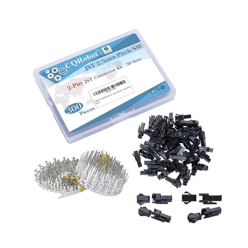 Miniatura 3 de CQRobot JST EL 4.5 mm de paso 2 pines conector electrónico IC macho, enchufes hembra carcasa y kit de terminales de crimpado en T macho/hembra. 50