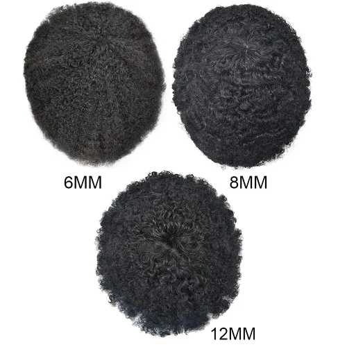 Miniatura 4 de LYRICAL HAIR Unidad de cabello humano de 0.236 in, onda de 0.236 in, unidad de cabello brasileño para hombres negros africanos americanos, #1B Negro