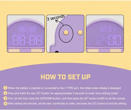 Miniatura 4 de BT21 Reloj de escritorio LED digital Cafe (RJ)