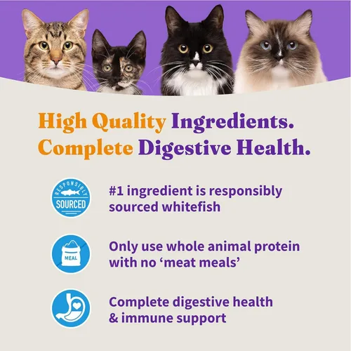 Miniatura 6 de Halo Holistic, comida de gato con fórmula de pescado blanco capturado en la naturaleza, alimento seco con granos saludables, para el apoyo al