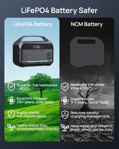 Miniatura 5 de DARAN Estación de energía portátil de 600 W (pico de 1200 W), generador solar LiFePO4 de 288 Wh con salidas de CA y CC, carga rápida de 2 horas