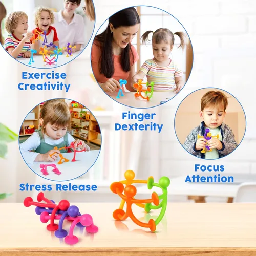 Miniatura 5 de OleOletOy Juguetes de Succión para Ansiedad para Niños: Juego de 42 Juguetes de Ventosas con Figuras - Juguetes Sensoriales para Niños con Autismo