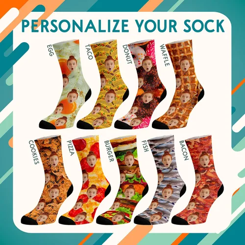 Miniatura 2 de Calcetines con fotos personalizados actualizados con caras - Imprime tu imagen, foto - Regalos divertidos personalizados para hombres y mujeres