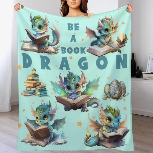Miniatura 8 de Manta de dragón para niñas y niños, 30 x 40 pulgadas, tamaño regazo, franela suave, regalos para niños, mantas verdes lindas para regazo, oficina