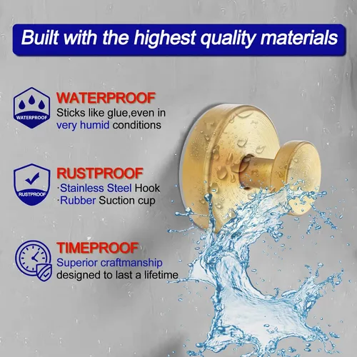 Miniatura 3 de Bntuk Ganchos de ventosa para ducha, ganchos para toallas para vidrio de ventana de baño, gancho de bata de baño Looafh para colgar - paquete de 2